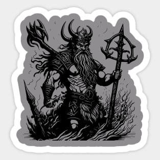 Scandinavian Viking at the sea Sticker